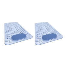 2X Bathtub Mat Non-Slip Rubber Shower Mat with Drain Holes Suction Cups, Quick Drain, Feet Massage, Bath Mat