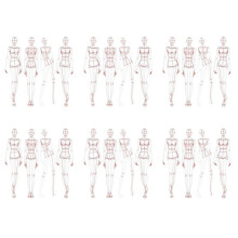 6X Fashion Illustration Rulers Sketching Templates Ruler Sewing Humanoid Patterns Design Clothing Measuring,Type A