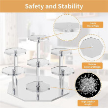 2X Acrylic Risers Display Stand,7Tier Perfume Organizer and Cupcake Stand,Storage Display Stand for Collectibles Crafts