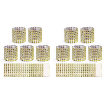 Servietten Ringe Satz Von 200, Einweg Strass Servietten Bänder Selbstklebend für Weihnachts Dekoration für Tische Gold