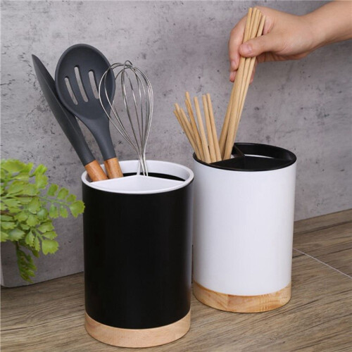 2X Spoon Fork Knife Chopstick Drain Box Tableware Storage Holder Three Compartments Shelf Kitchen Utensil Caddy B 2