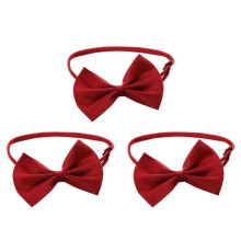 3X Cat Adjustable Collar Pet Bow Tie Pet Dog Necktie Bow Tie Puppy Accessory Cute Wine Red