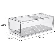 2X Refrigerator Organizer Bins with Pull Out Drawers Fridge Produce Drawer Set for Save Vertical Space