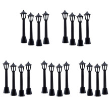 20Pcs Street Post Lights Model Railway Train Lamp Post Lights Miniature Village Pathway Lantern Post for DIY Dollhouse