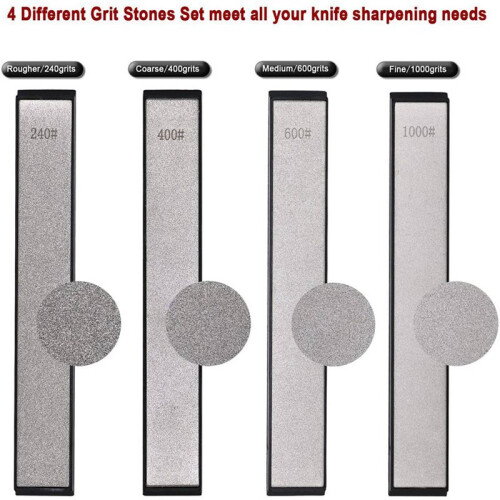 2X Diamond Sharpening Stone Set,Knife Sharpener System Sharpening Stones Sharpening Stones Blade Polishing Stones 1