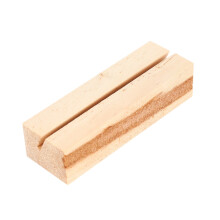 60 Pieces Wood Place Card Holders, Wooden Table Number Holder Memo Stand Clamps Stand Card Desktop Message Crafts