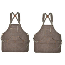 2X Woodworking Apron, Heavy Duty Waxed Canvas Work Apron with 9 Pockets, Adjustable Strap Aprons for Women, Men