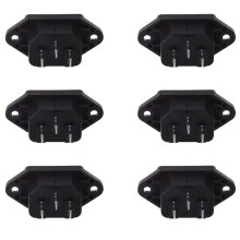 6X IEC 320 C14 Hankontakt 3-Stifts PCB-Panel StröMingåNgskontaktkontakt
