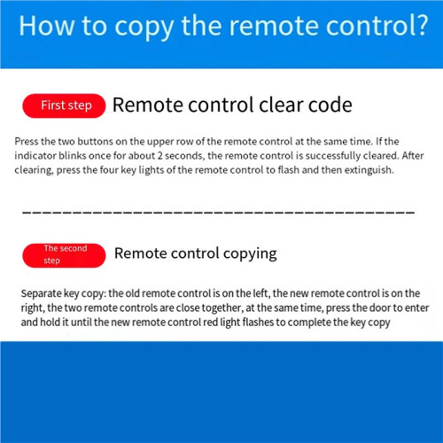 4X Wireless RF 433MHz Auto Copy Remote Control Electric Garage Door Opener Controller Duplicator Clone Transmitter 2