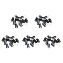 50 Sztuk Czarny 2200UF 25V Radial Aluminiowe Kondensatory Elektrolityczne 1.3 X 1.3 X 2.1 cm