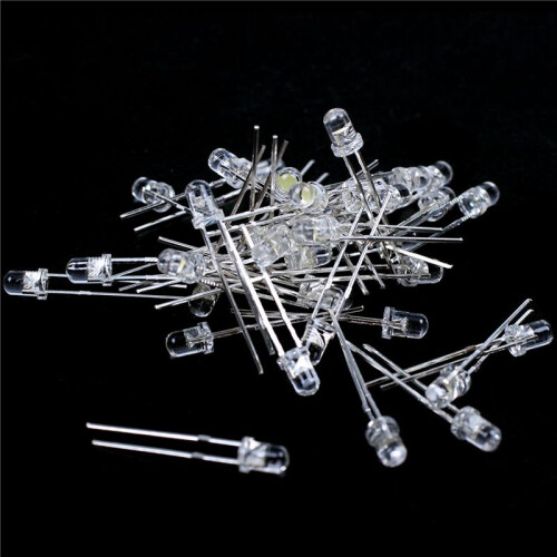 240 Pieces 3mm Blanc LED Lampe Diode Electro-Luminescente  2.5V-3V