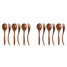 Wooden Spoons for Eating, 12 Pieces Natural Wood Eating Spoon, 7 Inch Eco-Friendly Handmade Teaspoon for Dinner