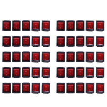 50 X Red Illuminated Light /Off DPST Boat Rocker 16A/250V 20A/125V AC
