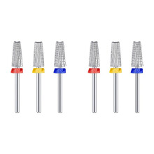 6 Pieces Nail Carbide 5 in 1 Bit Multi-Function Tapered Shaping Nail Drill Carbide Nail Drill Bit Use for Both Left
