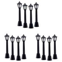 12Pcs Street Post Lights Model Railway Train Lamp Post Lights Miniature Village Pathway Lantern Post for DIY Dollhouse