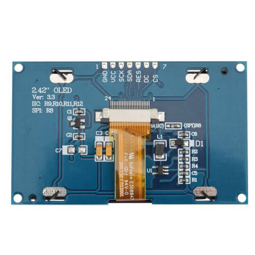 2X Módulo de Exibição OLED de 2,42 Polegadas 12864 128X64 IIC I2C SPI Tela LCD Serial para C51 STM32 SSD1309 (Fonte Branca) 2