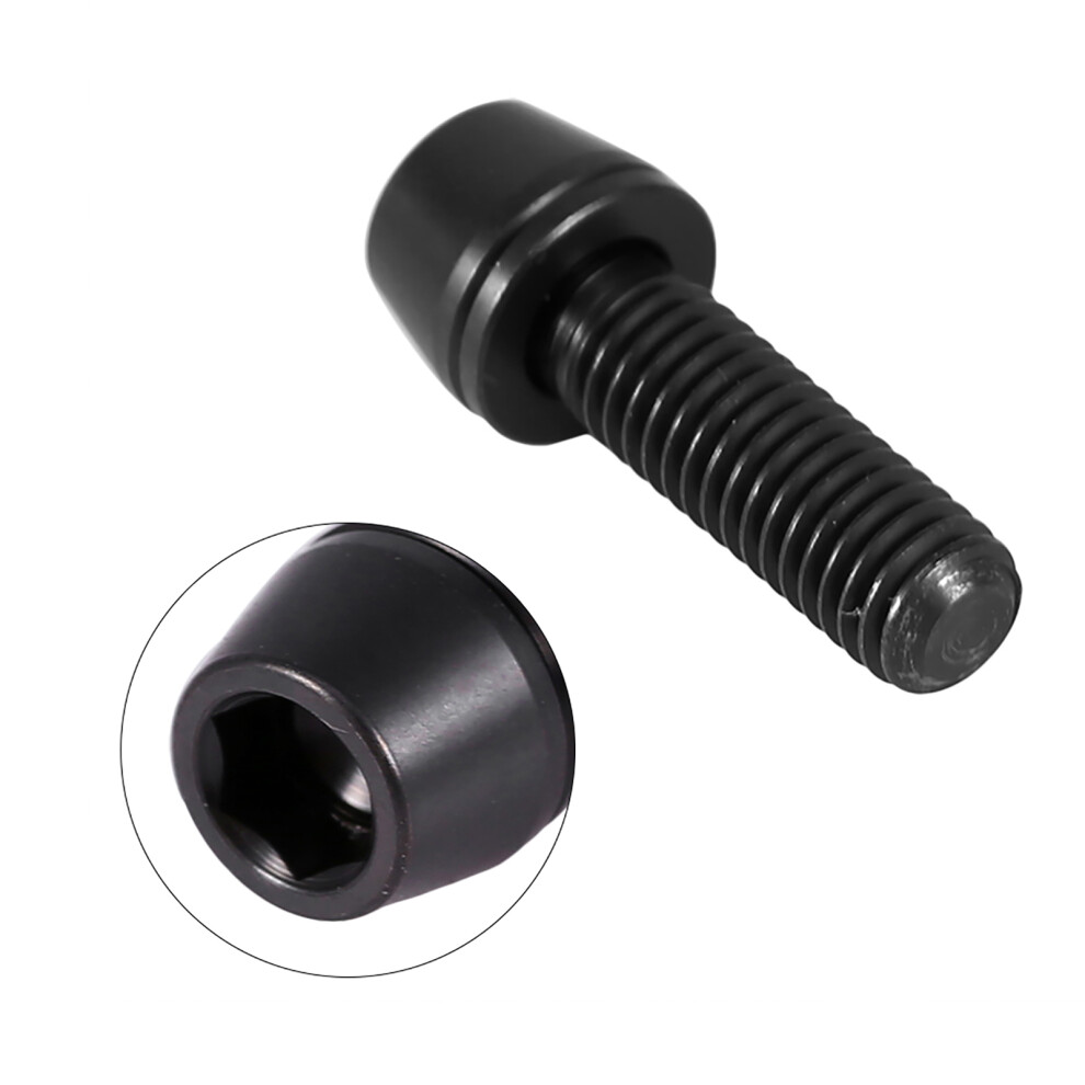 Titanium Alloy Tapered Head Screw With Washer For Mountain Bike - Black 3741389279614