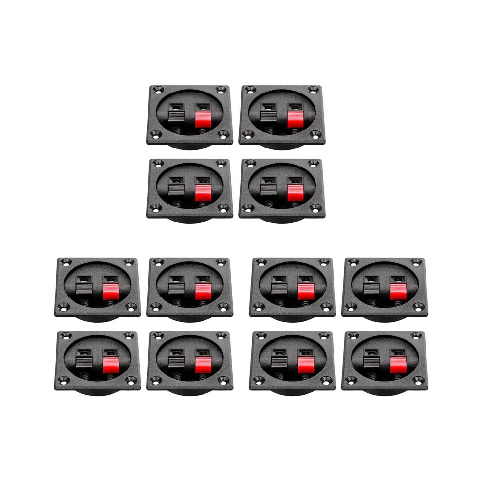 12Pcs Speaker Box Terminal Cup, Spring Square Subwoofer Box Terminal Binding Post Connector For Diy Home Car Speaker 6034020674921