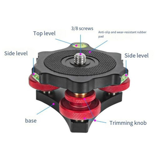 3X Tripod Leveling Base Leveler Adjusting Base Panning Level Plate DSLR Camera Adjustment Table Base 2