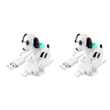 2X USB Cable Funny Humping Dog Charger for  13/12/11 and More, Moving Spotty Dog Fast Charger USB Cable