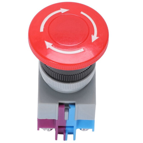 6X AC 600V 10A Red Mushroom Emergency Stop Push Button  22mm NO NC 1