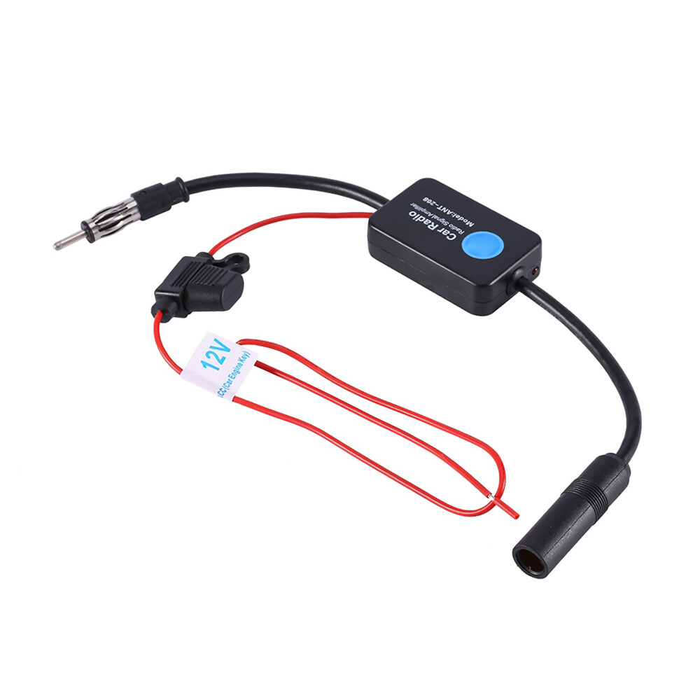 Universal 12V Car Fm Radio Antenna Signal Booster 25Db Black 6901393071339