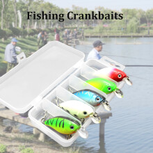 5pcs Hard Fishing Lures Crank Baits with Storage Box, 5.5cm, Colorful