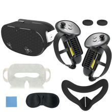 For Meta Quest 3S Host Handle Protective Cover, Face Shield, Joystick Cap, Glasses Pad, Lens Protective Cover
