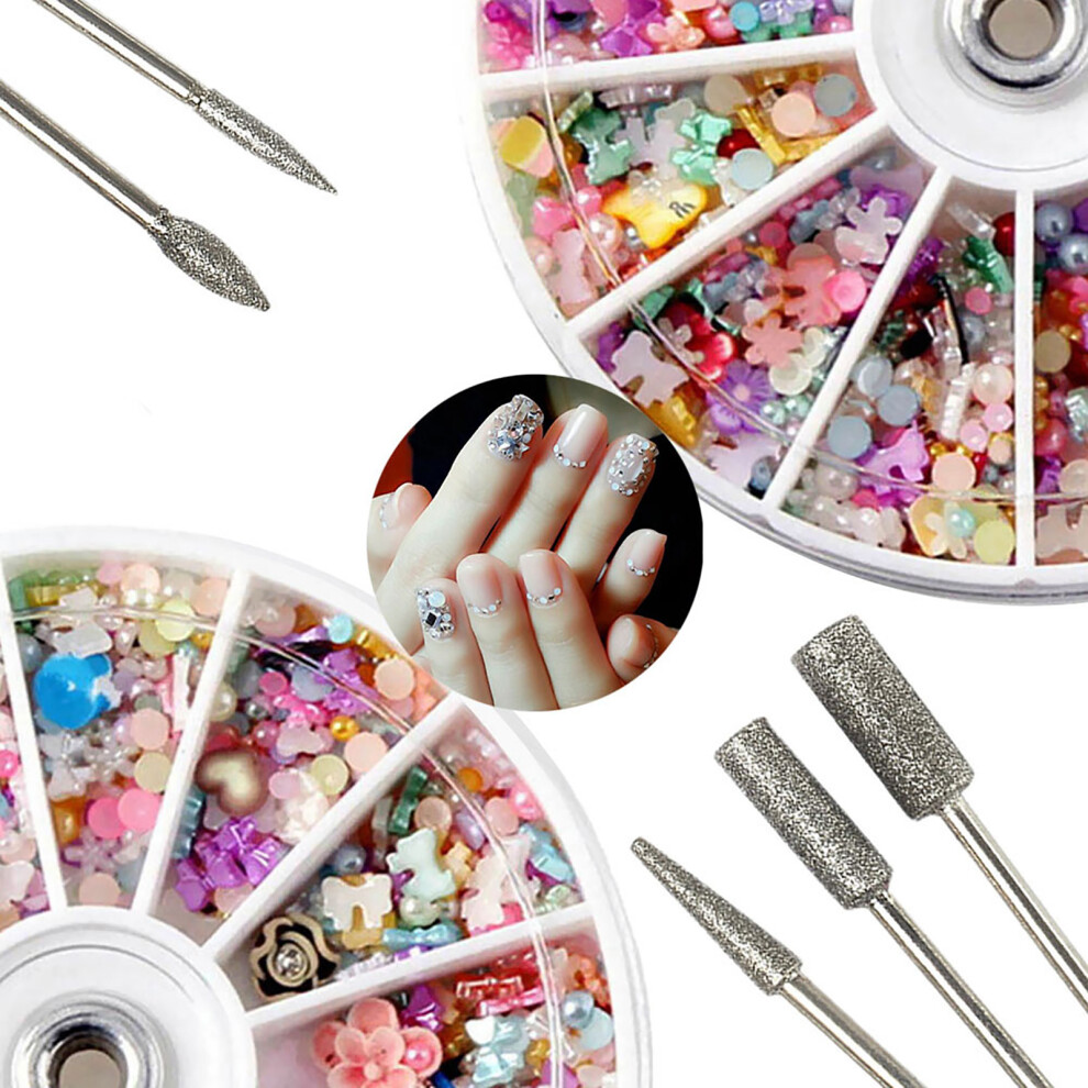 43 Pcs Nail Art Drill Bits & Wool Heads