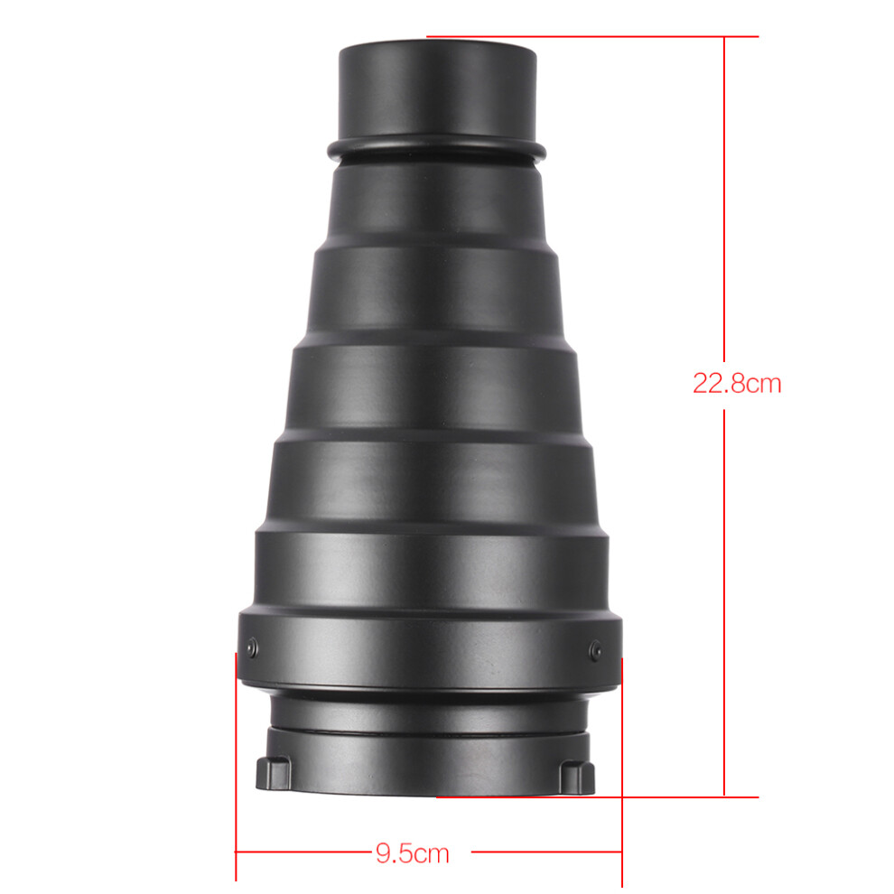 Metal Conical Snoot Kit With Honeycomb & 5 Color Filters For Bowens Mount Photography 6911393168090