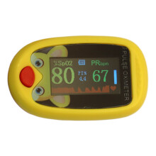 Clip Oximetro di Pulsazioni a Dita per Bambini 6 Modalità Ricarica USB Giallo