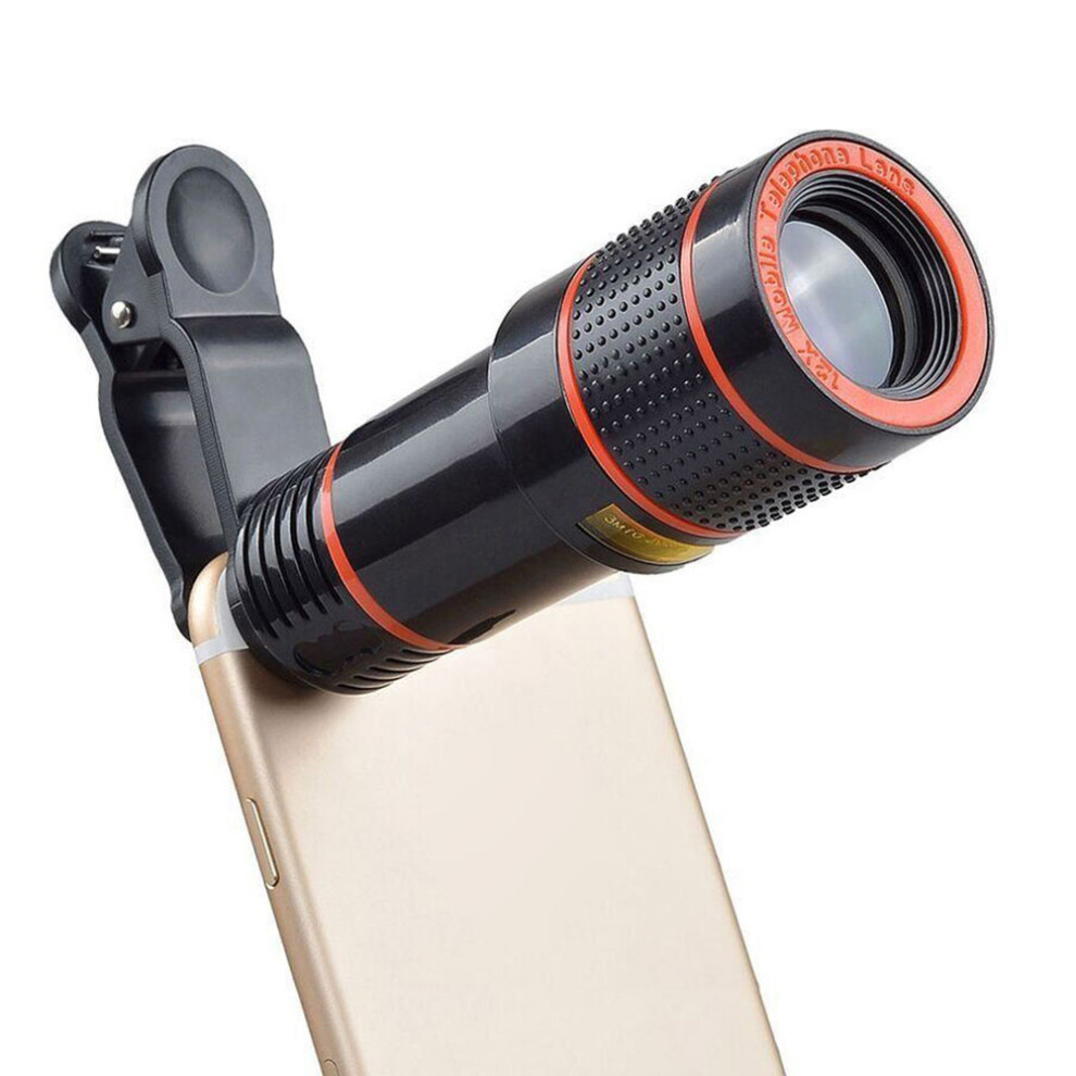 (Black) 12X Zoom Phone Telescope For Iphone Samsung Black 6447105736597