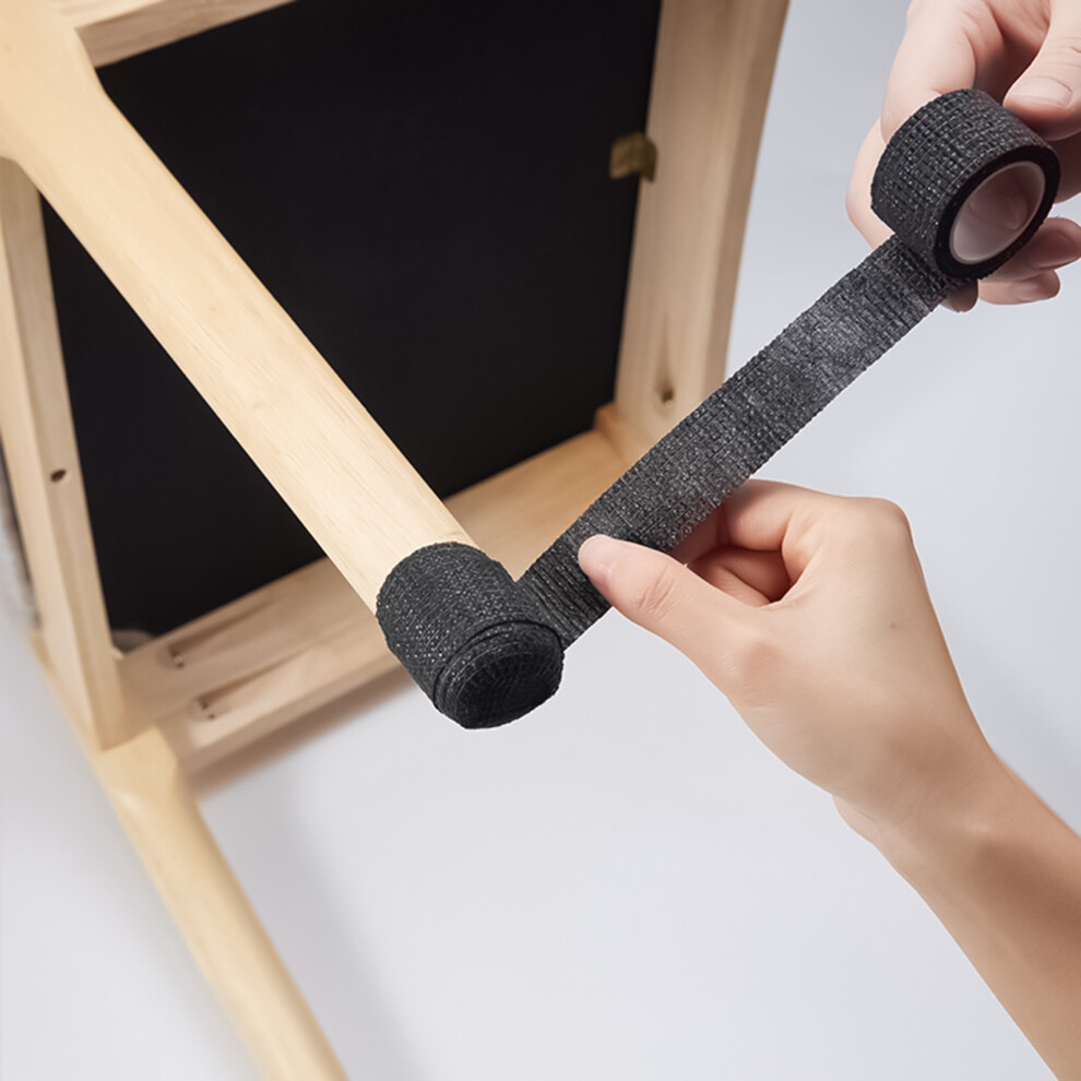 Reach-Tools (Black, 2.5Cm*4 Meters) Self-Adhesive Chair Leg Protectors For Hardwood Floors