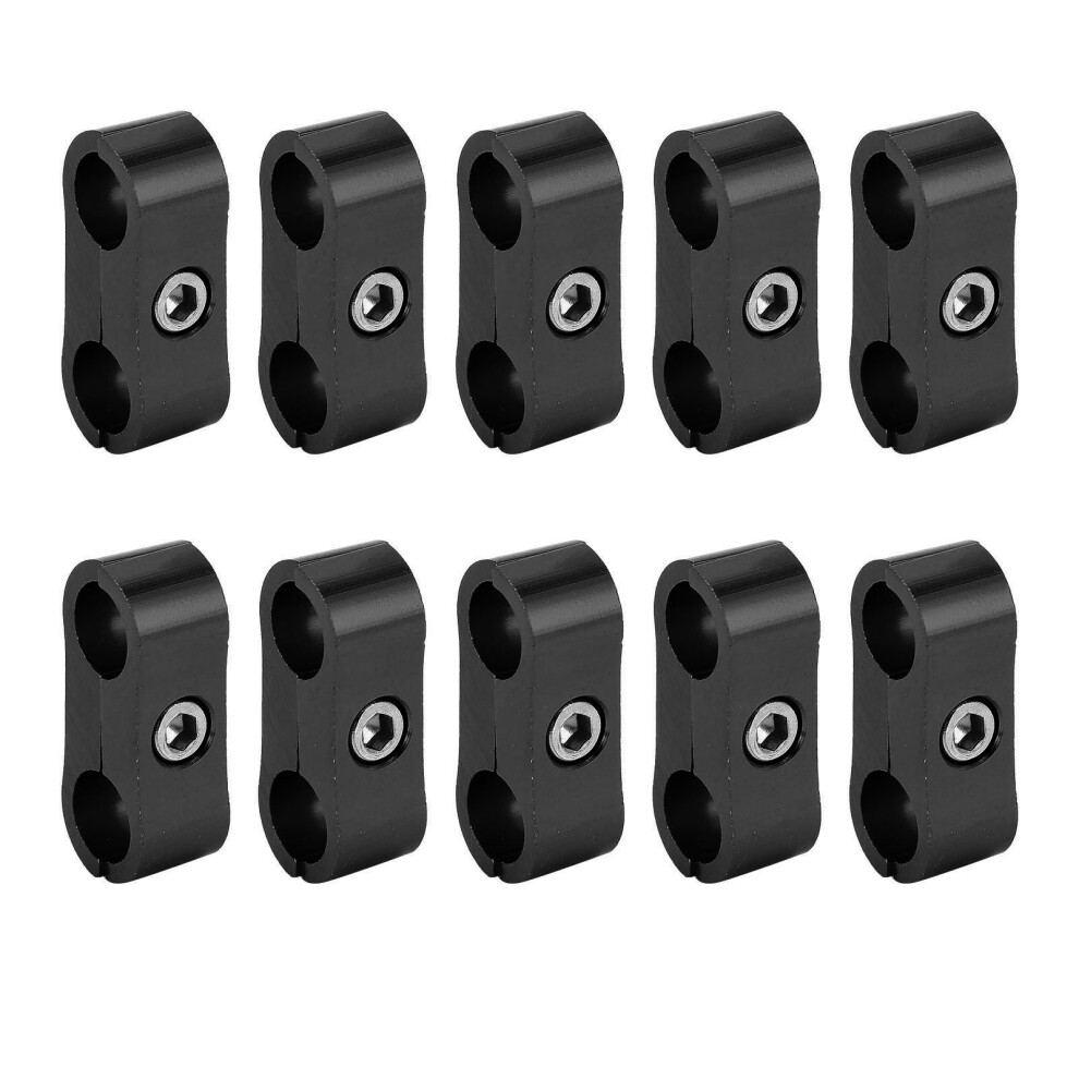 10Pcs Hose Separator Clamp 4An Aluminum Alloy Universal Oil Line Mounting 5011389281817