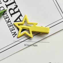 (Yellow) Colorful Star Hair Clips for Women & Girls