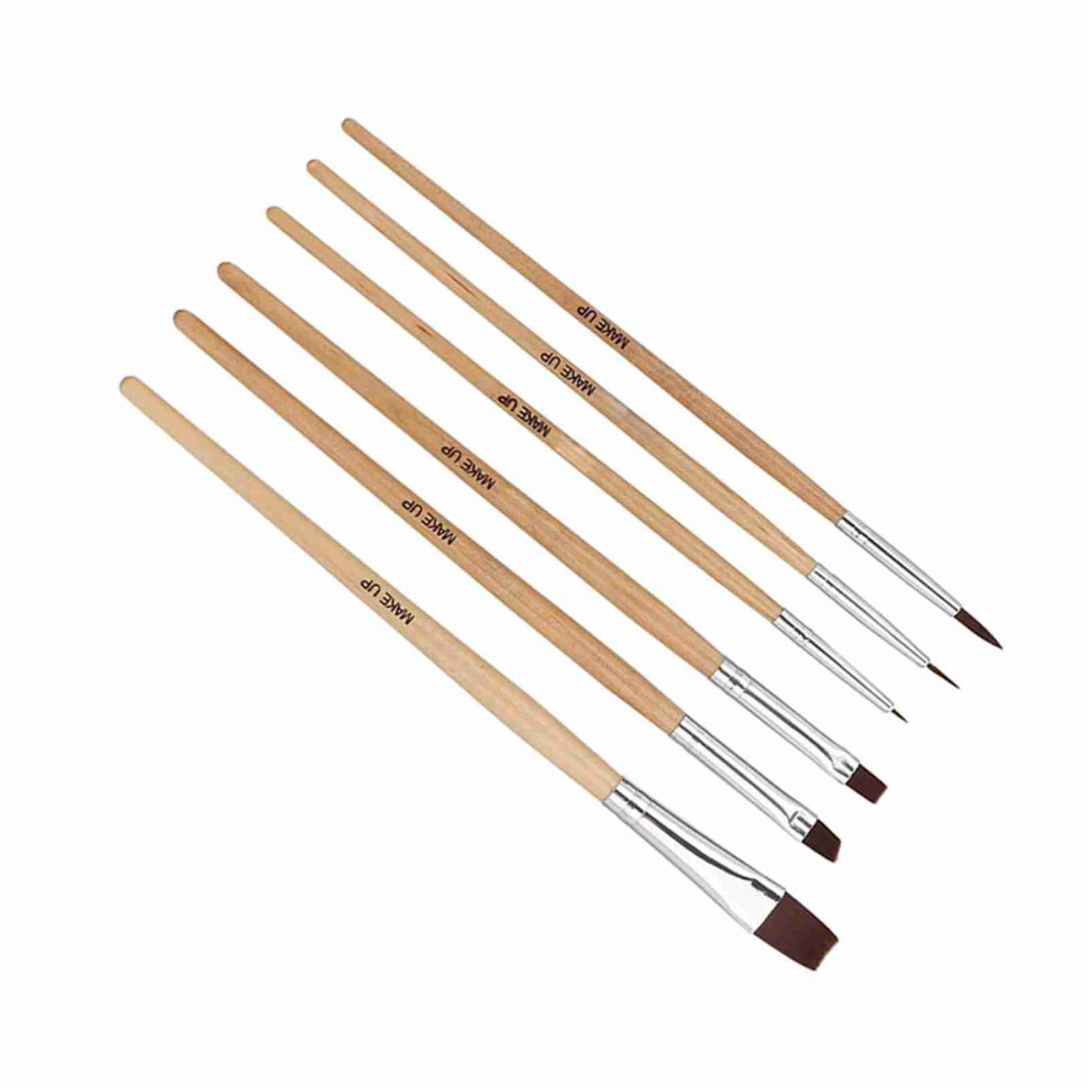 6pcs Art Oil & Face Makeup Watercolor Paint Brushes, Nylon Hair
