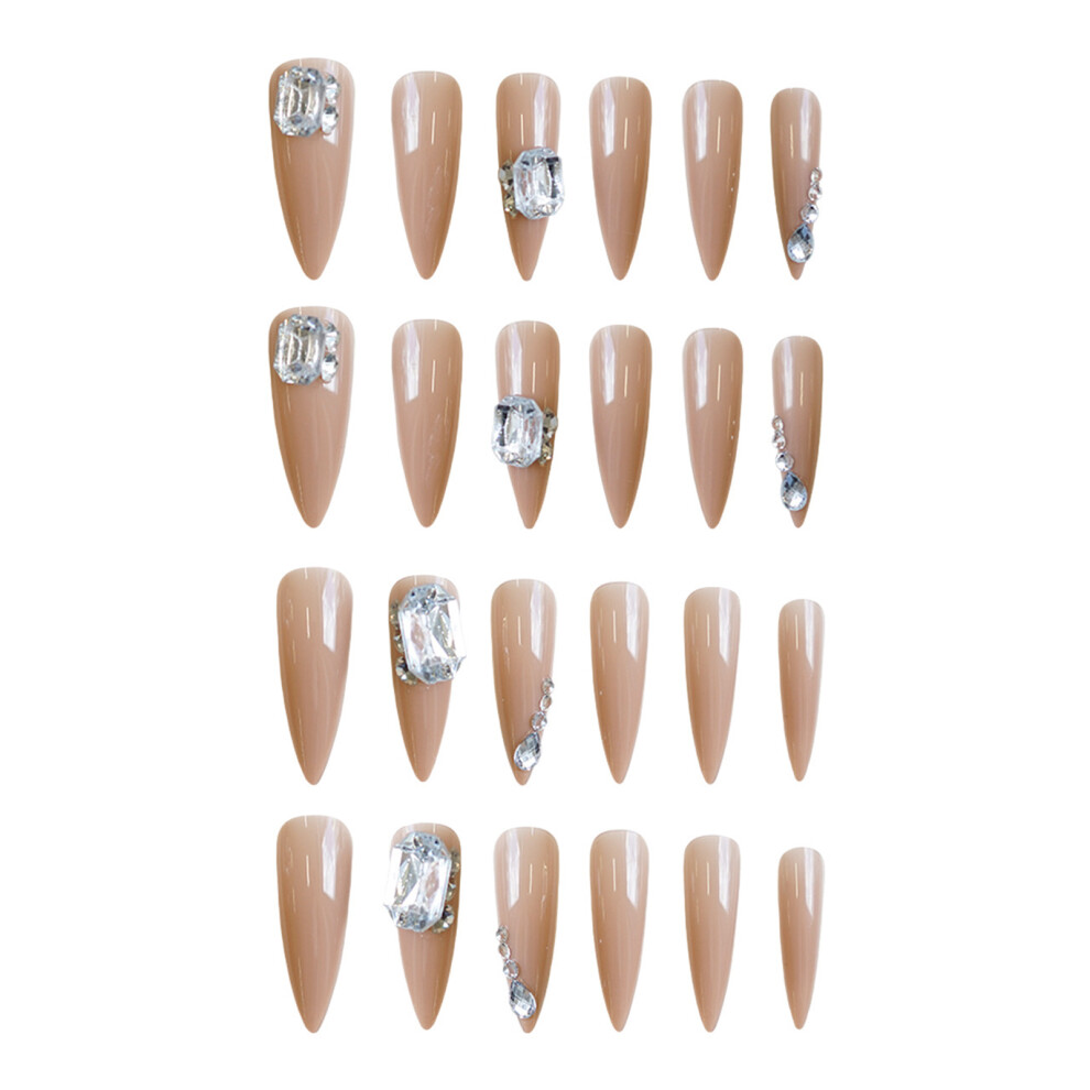 Phui-Pet-Supplies Glossy Nude Long Lasting Fake Nails For Women