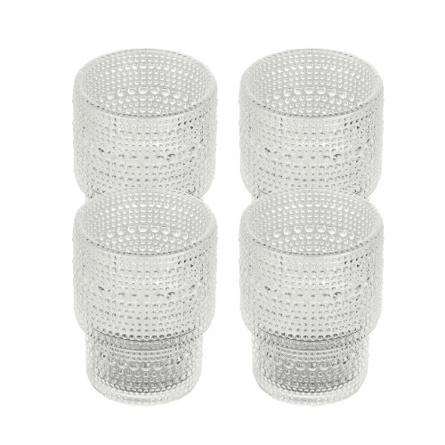 Vintage γυάλινο ποτήρι 200ml & 350ml, συσκευασία των 4 για διακόσμηση σπιτιού με κλασικό