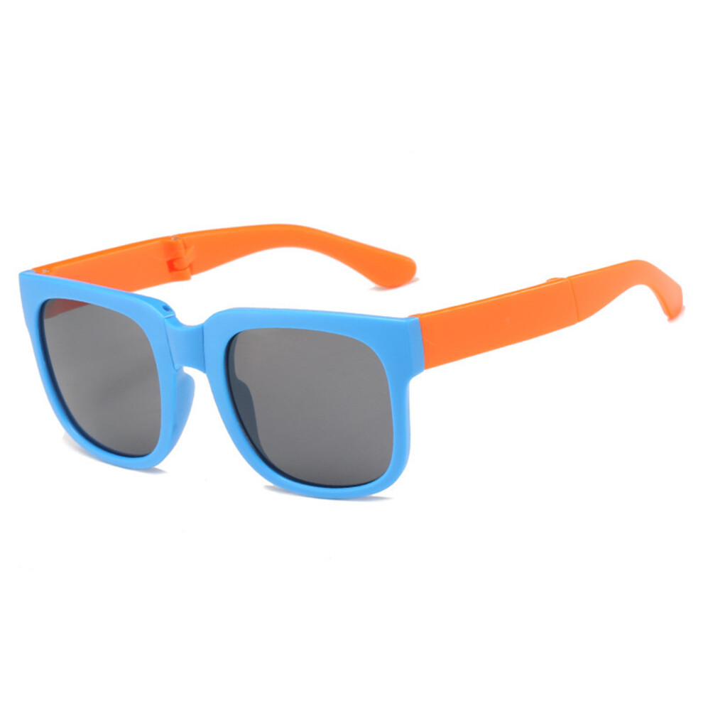 Reach-Tools (Blue Orange Leg) Uv Kids Sunglasses - Square Frame For Beach & Travel