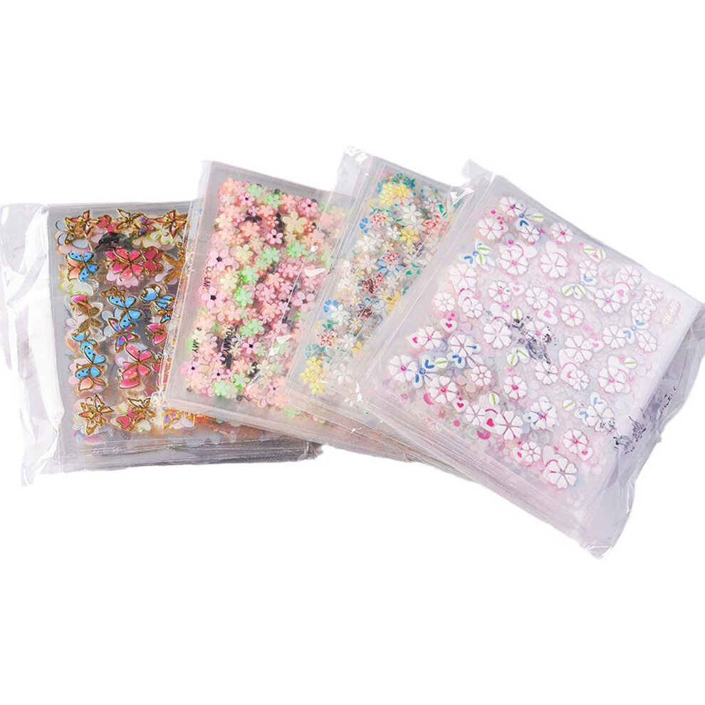 Hue-Grain Floral Nail Stickers For Wedding & Daily Use