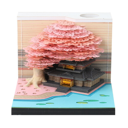 (F) 3D Light Fantasy House Notepad - Valentine\'s Gift