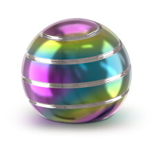 Kinetic Spinning Desk Toy for Adults, Stress Relief Metal Ball Fidget Toy for Office 1.54' Rainbow