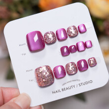 (S) Mauve Cat Press-on Nails - Reusable & Long-lasting