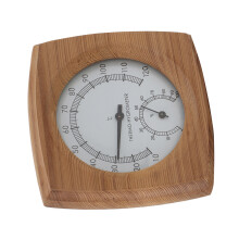 Cedar Wood 2-in-1 Indoor Thermo-Hygrometer, 13x13.5cm