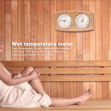 2-in-1 Thermo-Hygrometer Holz für Sauna & Dampfräume Temp & Feuchtigkeitsmesser