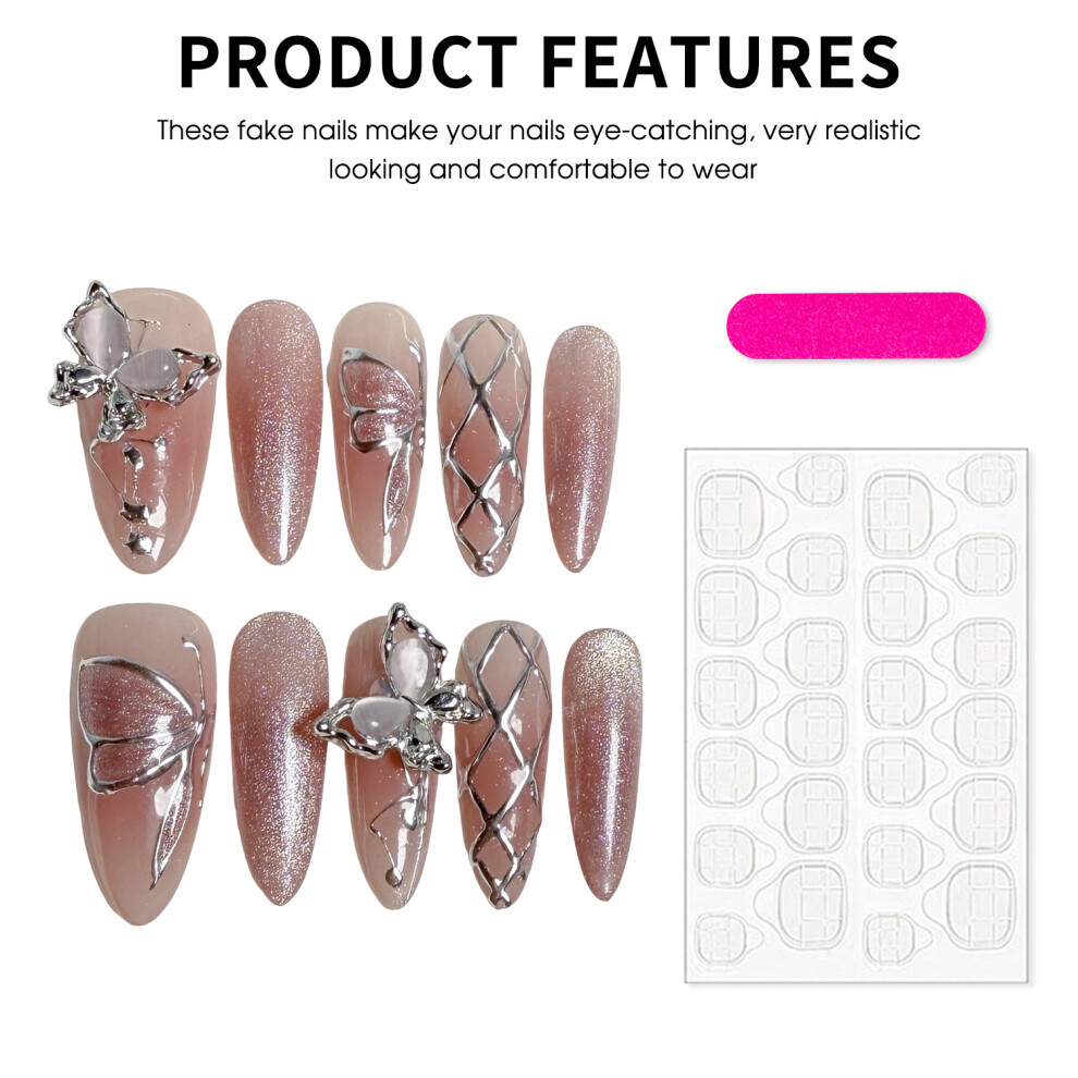 Phui-Pet-Supplies (Xs) Glitter Pink False Nails - Long Lasting & Waterproof