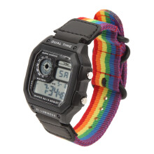 Retro Square Digital Chronograph Watch