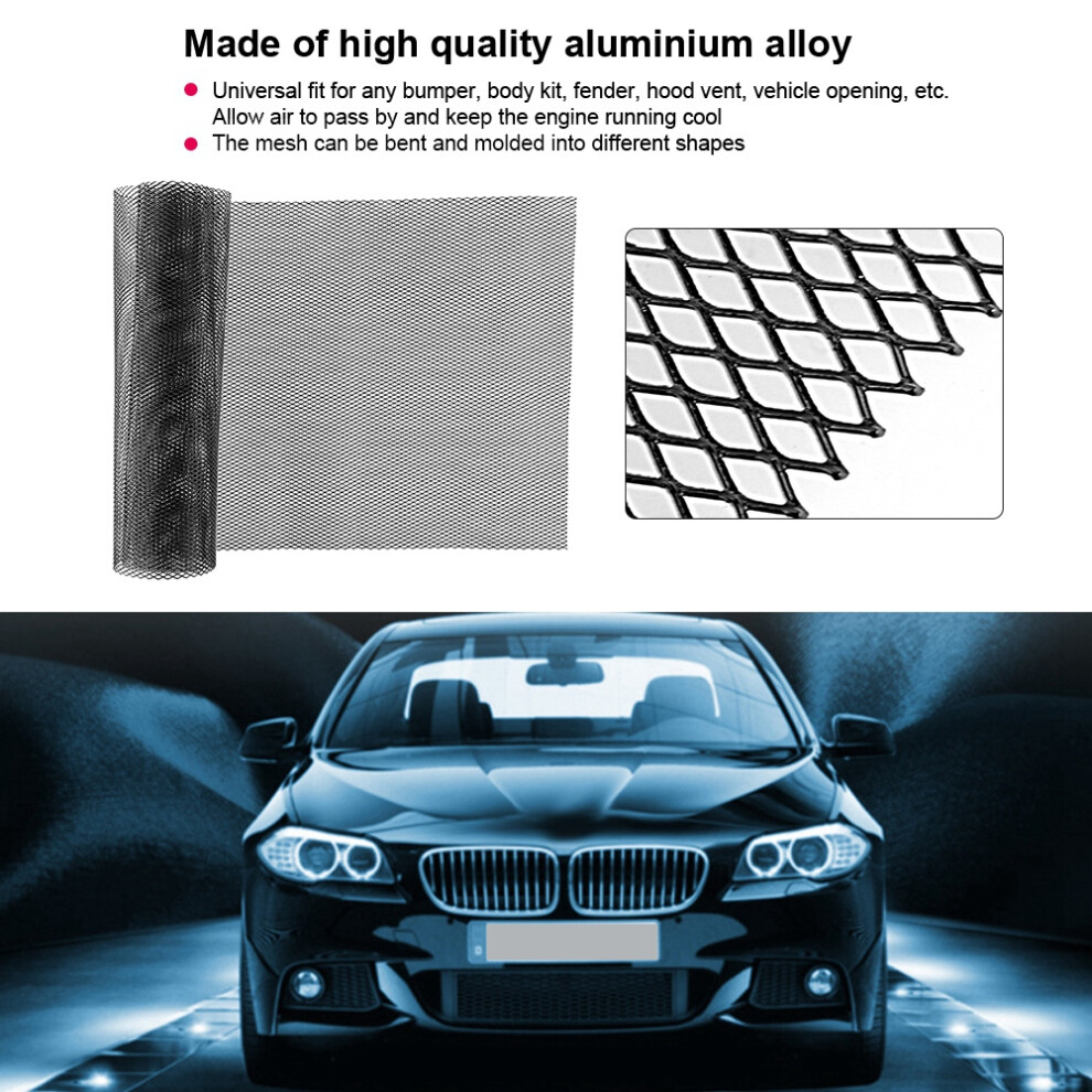 Car Alloy Grille Mesh Sheet 3X6mm Aluminum Body Bumper Rhombic Grille Universal 4381393137365