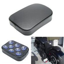 Universal Motorcycle Pillion Seat Cushion 270x160mm Black with 8 Suction Cups