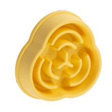Large Wheat Color Slow Feeder Dog Bowl, Slip-Proof, Food Grade PP